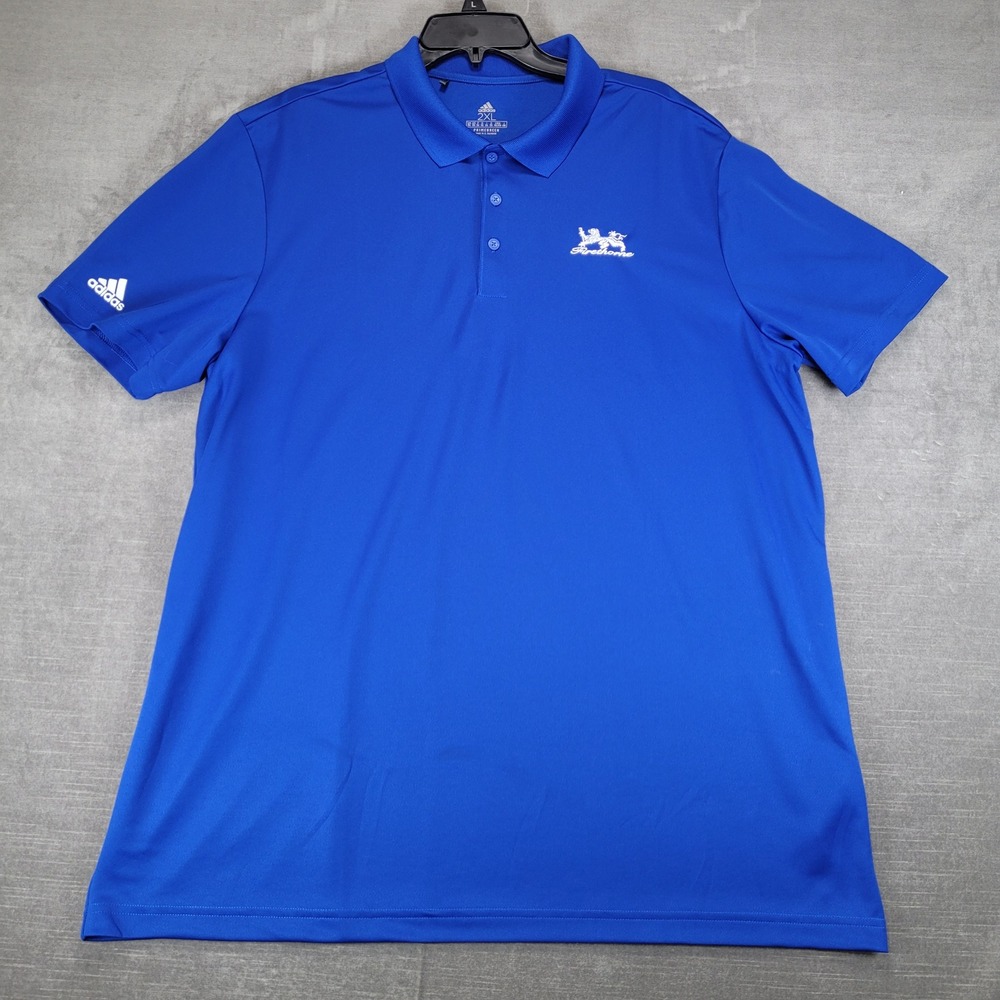Adidas Mens Primegreen Firethorne Golf Polo Shirt Royal Blue 2XL Short Sleeve